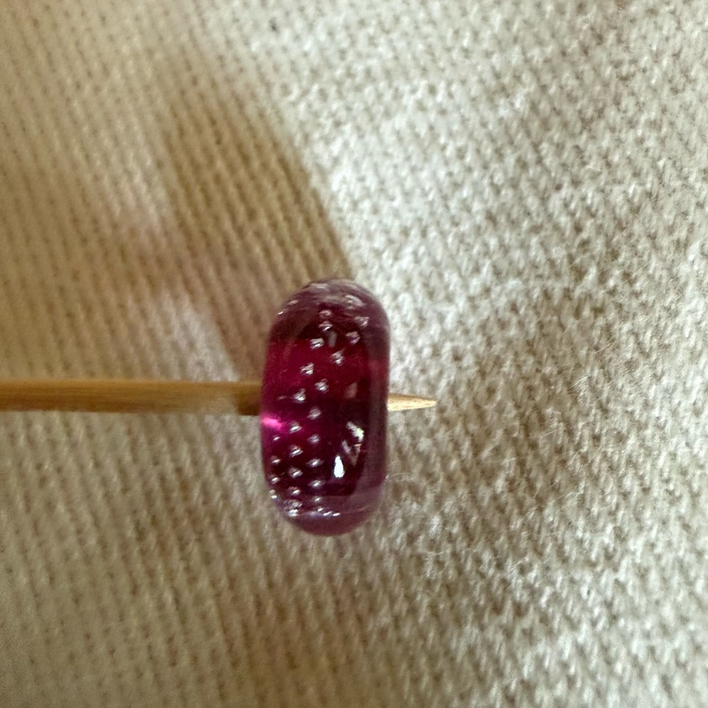 Trollbead Pink Glass Bead with bubbles